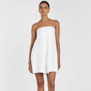 NWT DISSH Simona White Linen Mini Dress